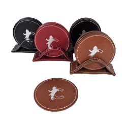 Pack 6 dessous-verre en cuir