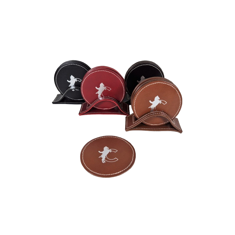 Pack 6 dessous-verre en cuir