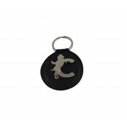 Porte-clés cuir Cadre noir - leather key ring Cadre noir
